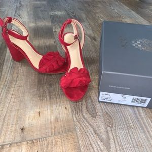 Red Vince Camuto heels, worn once!